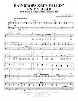 page one of Raindrops Keep Fallin' On My Head (from Butch Cassidy And The Sundance Kid) (Piano & Vocal)