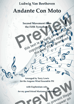 page one of 5th Symphony, Movement no 2 - Score and parts