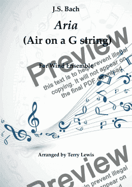 page one of Aria (air on a G String) - Wind ensemble, full score and parts