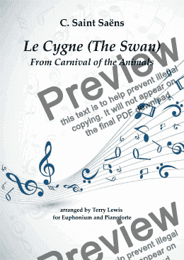 page one of Le Cygne (The Swan) for Euphonium - Score and parts