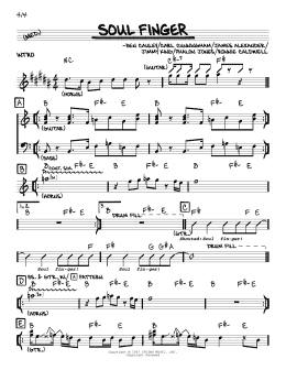 page one of Soul Finger (Real Book – Melody & Chords)