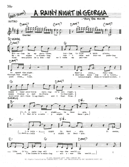 page one of A Rainy Night In Georgia (Real Book – Melody & Chords)