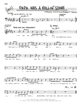 page one of Papa Was A Rollin' Stone (Real Book – Melody & Chords)