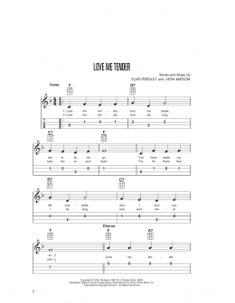 page one of Love Me Tender (Easy Ukulele Tab)