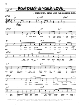 page one of How Deep Is Your Love (Real Book – Melody, Lyrics & Chords)