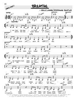 page one of Breathe (Real Book – Melody, Lyrics & Chords)