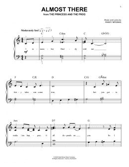page one of Almost There (from The Princess And The Frog) (Very Easy Piano)