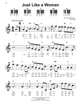 page one of Just Like A Woman (Super Easy Piano)