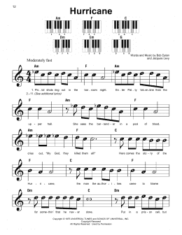 page one of Hurricane (Super Easy Piano)