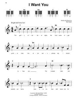 page one of I Want You (Super Easy Piano)