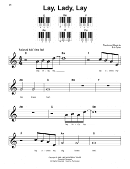 page one of Lay, Lady, Lay (Super Easy Piano)