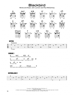 page one of Blackbird (Really Easy Guitar)