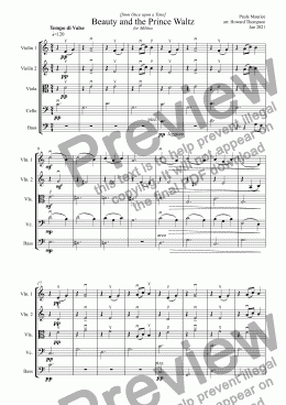 page one of Beauty and the Prince Waltz for Strings