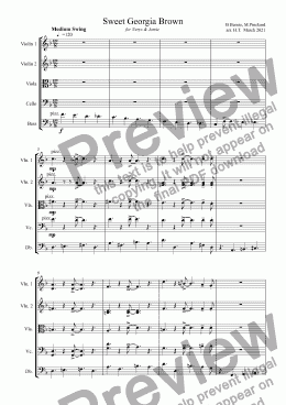 page one of Sweet Georgia Brown for Strings and bass solo