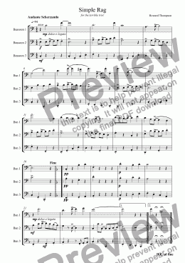 page one of Simple Rag for 3 Bassoons