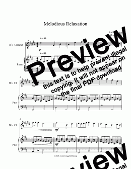 page one of Melodious Relaxation - Score and parts