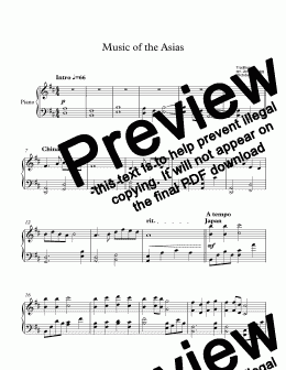 page one of Music of Asia (pno) - Full Score
