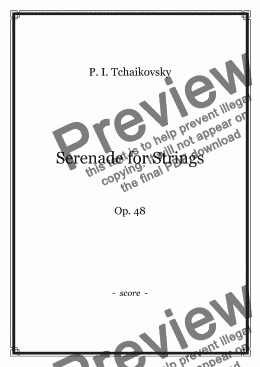 page one of Tchaikovsky - Serenade for Strings Op.48 - score and parts