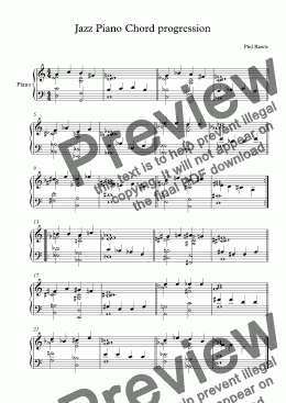 page one of Jazz Piano Chord progression