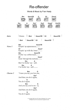 page one of Re-offender (Guitar Chords/Lyrics)