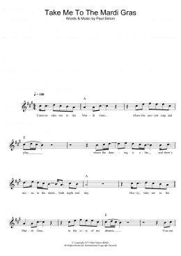 page one of Take Me To The Mardi Gras (Lead Sheet / Fake Book)