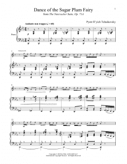 page one of Dance Of The Sugar Plum Fairy, Op. 71a (from The Nutcracker) (Clarinet and Piano)