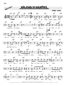 page one of Walking In Memphis (Real Book – Melody, Lyrics & Chords)