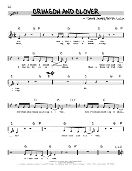 page one of Crimson And Clover (Real Book – Melody, Lyrics & Chords)