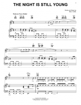 page one of The Night Is Still Young (Piano, Vocal & Guitar Chords (Right-Hand Melody))