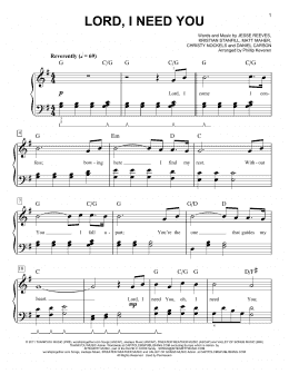 page one of Lord, I Need You (arr. Phillip Keveren) (Easy Piano)