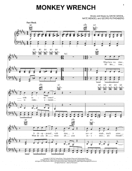 page one of Monkey Wrench (Piano, Vocal & Guitar Chords (Right-Hand Melody))