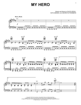 page one of My Hero (Piano, Vocal & Guitar Chords (Right-Hand Melody))