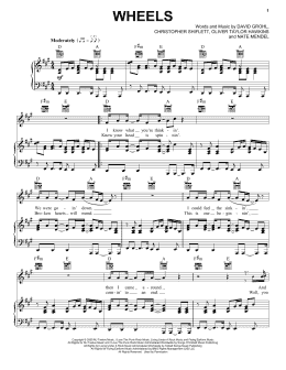 page one of Wheels (Piano, Vocal & Guitar Chords (Right-Hand Melody))