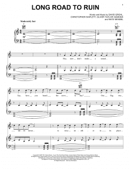 page one of Long Road To Ruin (Piano, Vocal & Guitar Chords (Right-Hand Melody))