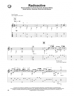 page one of Radioactive (Solo Guitar)