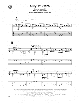 page one of City Of Stars (from La La Land) (Solo Guitar)