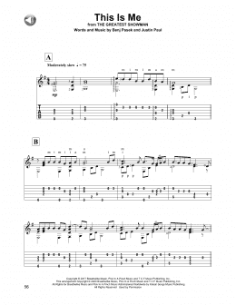 page one of This Is Me (from The Greatest Showman) (Solo Guitar)