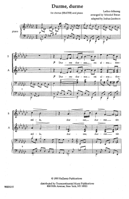 page one of Durme, Durme (SATB Choir)