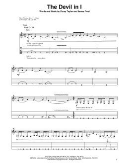 page one of The Devil In I (Guitar Tab (Single Guitar))