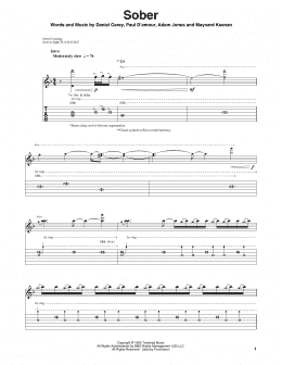 page one of Sober (Guitar Tab (Single Guitar))