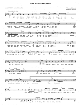 page one of Love Without End, Amen (Lead Sheet / Fake Book)