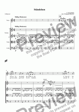 page one of SCHUBERT: Ständchen for Voice and string quartet