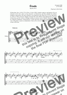 page one of SOR, Fernando - Étude Op.35, N°17 - Étude Op.35, N°17 (NOTATION + TAB)