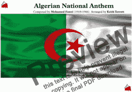 page one of Algerian National Anthem for String Orchestra