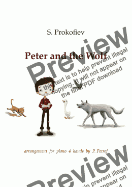page one of Prokofiev - Peter and the Wolf - piano 4 hands