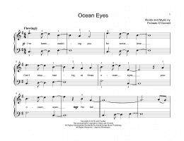 page one of ocean eyes (Educational Piano)