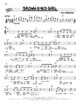 page one of Brown Eyed Girl (Real Book – Melody, Lyrics & Chords)