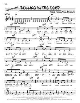 page one of Rolling In The Deep (Real Book – Melody, Lyrics & Chords)