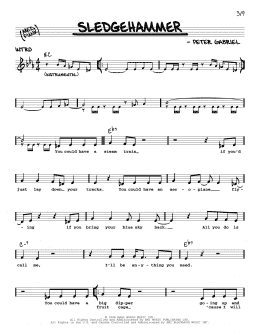 page one of Sledgehammer (Real Book – Melody, Lyrics & Chords)