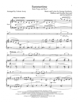 page one of Summertime (from Porgy and Bess) (Cello and Piano)